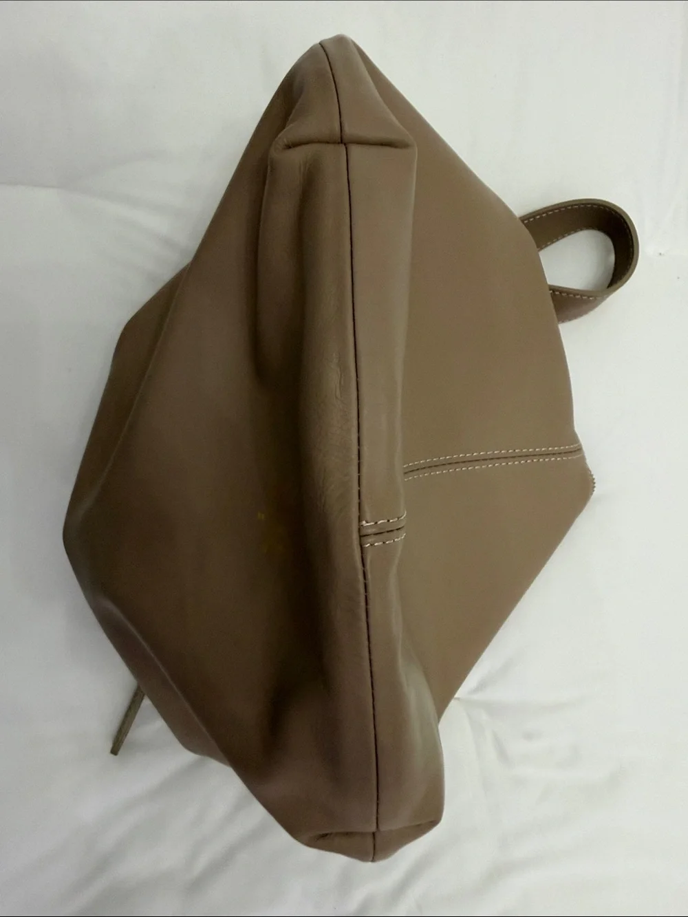 Taupe Crescent Hobo Shoulder Bag
